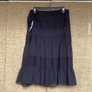 NWT Apt9 black midi skirt with tie